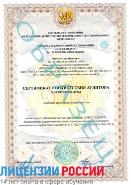 Образец сертификата соответствия аудитора Образец сертификата соответствия аудитора №ST.RU.EXP.00014299-2 Усолье-Сибирское Сертификат ISO 14001